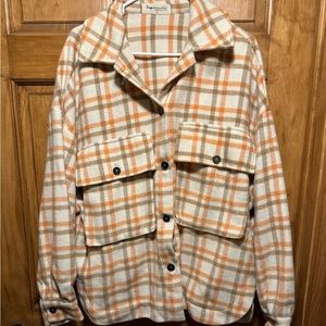 Flannel oversized shacket